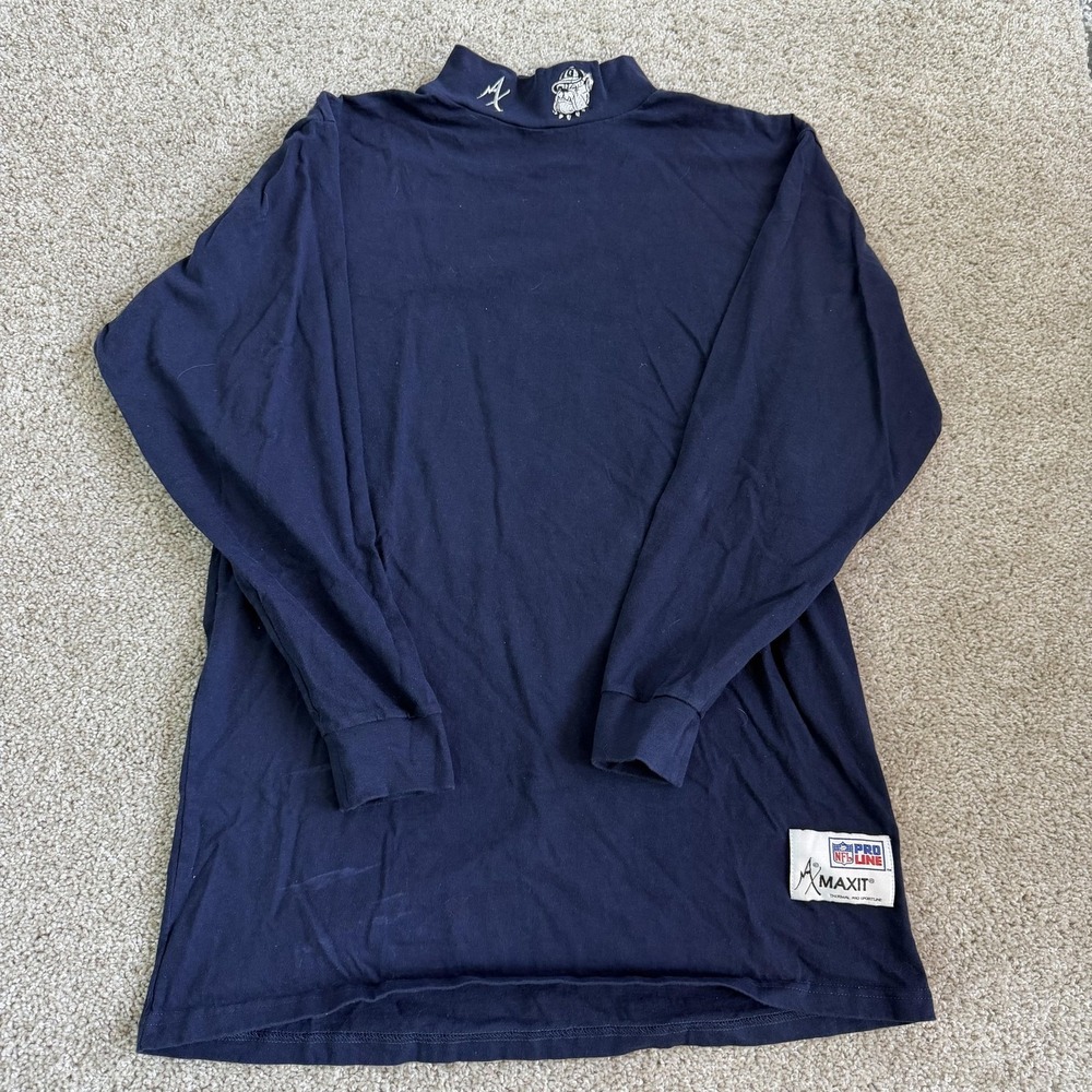 Vintage NFL Pro Line Shirt Mens Large Blue NFL Football Maxit Mock Long Sleeve